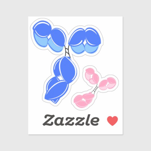 sticker vinyle - IgG bleu (anticorps) avec bonus (Feuille)