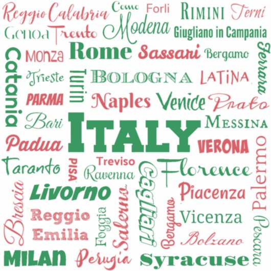 sticker vinyle Italie Cities - couleurs drapeau it (Devant)