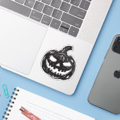 sticker vinyle Jack-o-lanterne (Ordinateur portable avec iPhone)