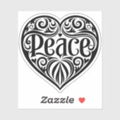 sticker vinyle Peace and Love (Feuille)