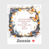 Sticker Vinyle personnalisé à découper avec verset bibliqu (Feuille)