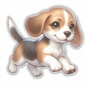 sticker vinyle pour chiot mignon (Devant)