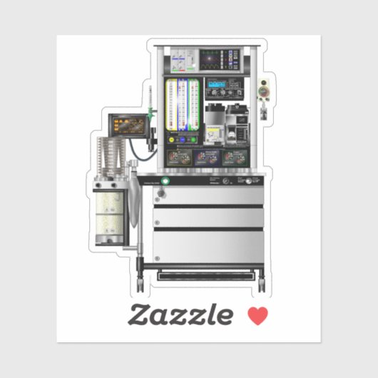 Sticker Vinyle pour machine d'anesthésie (Feuille)