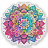 sticker vinyle Rainbow Mandala (Devant)