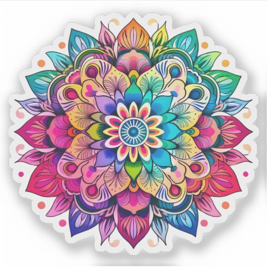 sticker vinyle Rainbow Mandala (Devant)