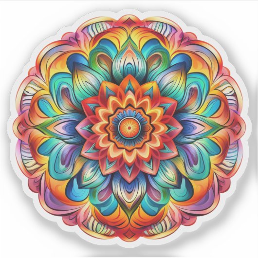 sticker vinyle Rainbow Mandala (Devant)