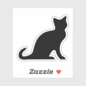 sticker vinyle silhouette de chat noir (Feuille)
