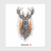 Sticker Vinyle sur mesure Cerf de Virginie (Feuille)