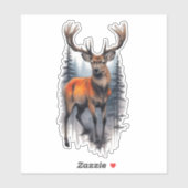 Sticker Vinyle sur mesure Cerf de Virginie (Feuille)