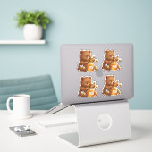 Sticker Vinyle sur mesure Ourson et Abeilles (Ordinateur portable sur le bureau)