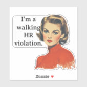 Sticker Violation HR à pied Rétro Femme au foyer (Feuille)