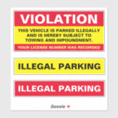 Sticker violation illégale du stationnement (Feuille)