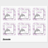 Sticker violet Dauphin Anniversaire Fête Favoriser (Feuille)