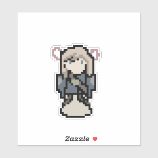 Sticker Violet Evergarden pixel art sprint (Feuille)