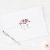 Sticker Violet Floral Mariage Merci Favoriser (Enveloppe)