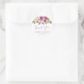 Sticker Violet Floral Mariage Merci Favoriser (Sac)