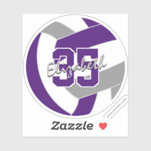 Sticker violet gris des couleurs de l'équipe de volley-bal