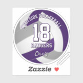 Sticker violet gris équipe couleurs volley joueur (Feuille)