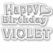 Sticker Violet Happy Birthday (Devant)