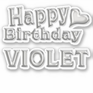 Sticker Violet Happy Birthday