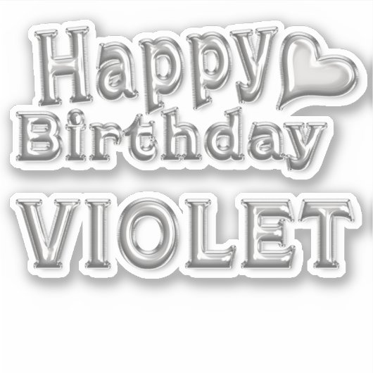Sticker Violet Happy Birthday (Devant)