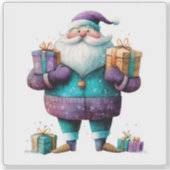 Sticker Violet Père Noël apporte la joie de Noël (Devant)