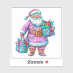 Sticker Violet Père Noël répand Christmas Joy<br><div class="desc">Un joyeux Père Noël dans un costume violet plein de vie porte des sacs-cadeaux colorés,  répandant la joie pendant la période festive de Noël. Son expression joyeuse et son tenue fantaisiste mettent en valeur l'esprit de don,  rendant la fête encore plus magique.</div>
