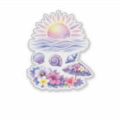 Sticker violet watercolor creative beach (Devant)