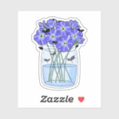 Sticker Violets dans un pot avec de petits dragons (Feuille)