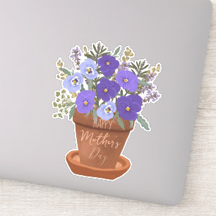 Sticker Violettes violettes dans un pot – Fleurs pour la f
