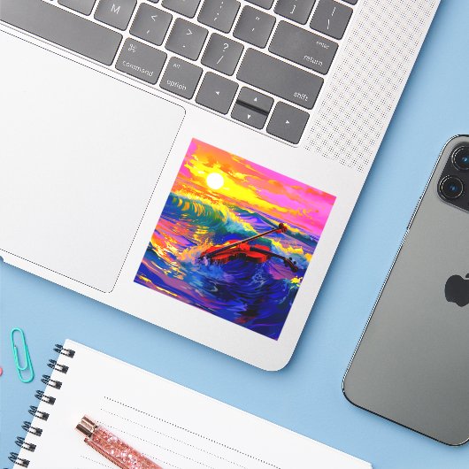 Sticker Violon d'art (Ordinateur portable avec iPhone)