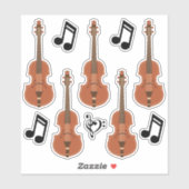 Sticker Violons et notes graphiques (Feuille)