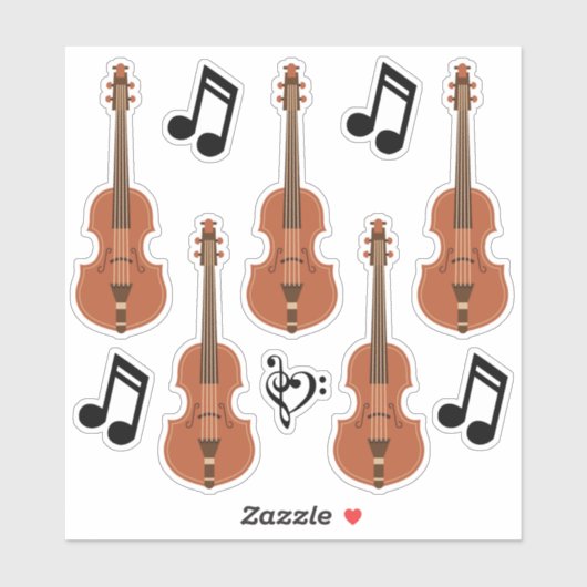 Sticker Violons et notes graphiques (Feuille)