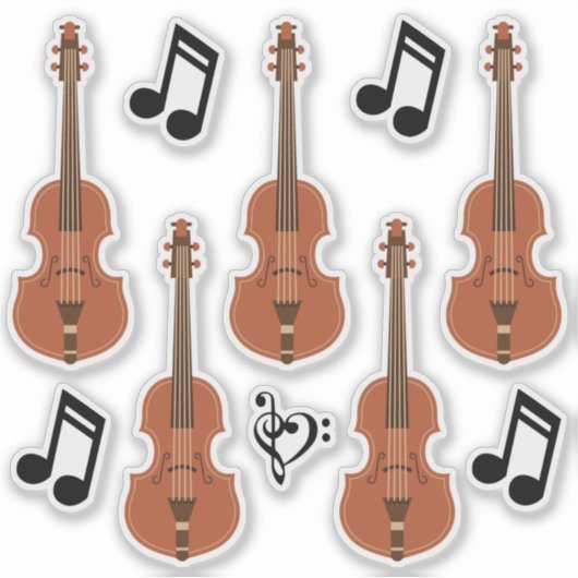 Sticker Violons et notes graphiques (Devant)