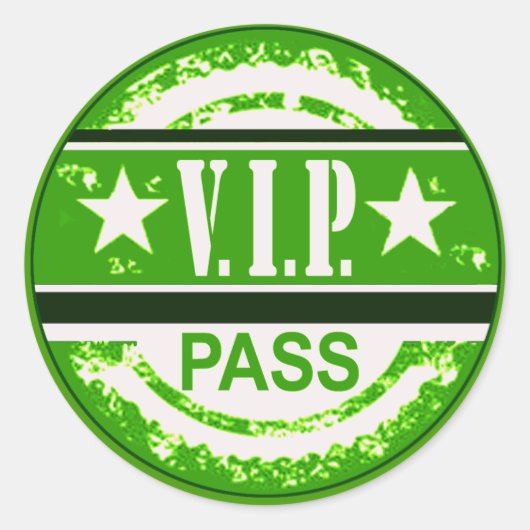 Sticker VIP Pass Party (vert) (Devant)