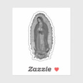 Sticker Virgen de Guadalupe noir et blanc (Feuille)