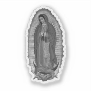 Sticker Virgen de Guadalupe noir et blanc