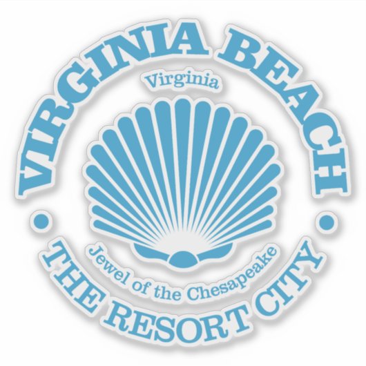 Sticker Virginia Beach (coquillage) (Devant)