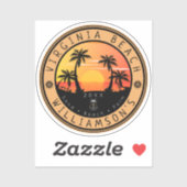 Sticker Virginia Beach USA Retro Sunset Souvenirs 80s (Feuille)