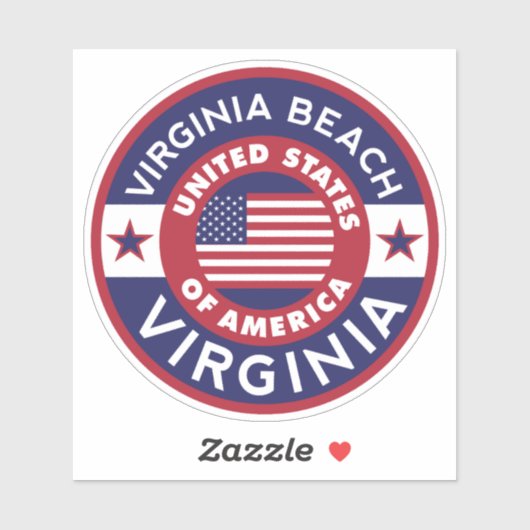 Sticker VIRGINIA BEACH, Virginie (Feuille)