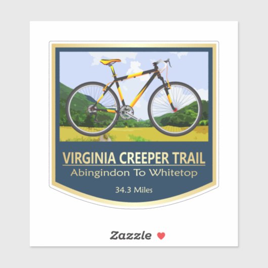 Sticker Virginia Creeper Trail (bike2) (Feuille)