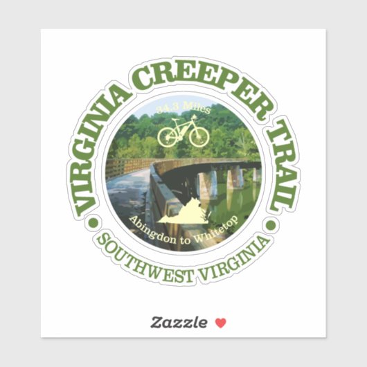 Sticker Virginia Creeper Trail (Cycling C) (Feuille)