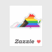 Sticker Virginia State Pride LGBTQ Progress Pride (Feuille)