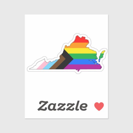 Sticker Virginia State Pride LGBTQ Progress Pride (Feuille)
