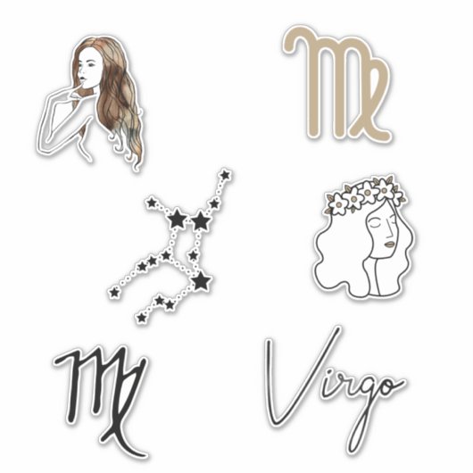 Sticker Virgo le premier anniversaire astrologie zodiac (Devant)