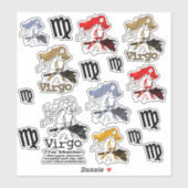 Sticker Virgo the Maiden zodiac dessins et graphiques (Feuille)