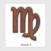 Sticker Virgo Zodiac en bois de mahogany (Feuille)