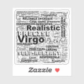 Sticker Virgo Zodiac Word Cloud Inspiration Vinyl (Feuille)