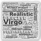 Sticker Virgo Zodiac Word Cloud Inspiration Vinyl (Devant)