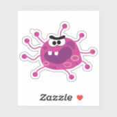 Sticker Virus pourpre effrayant (Feuille)